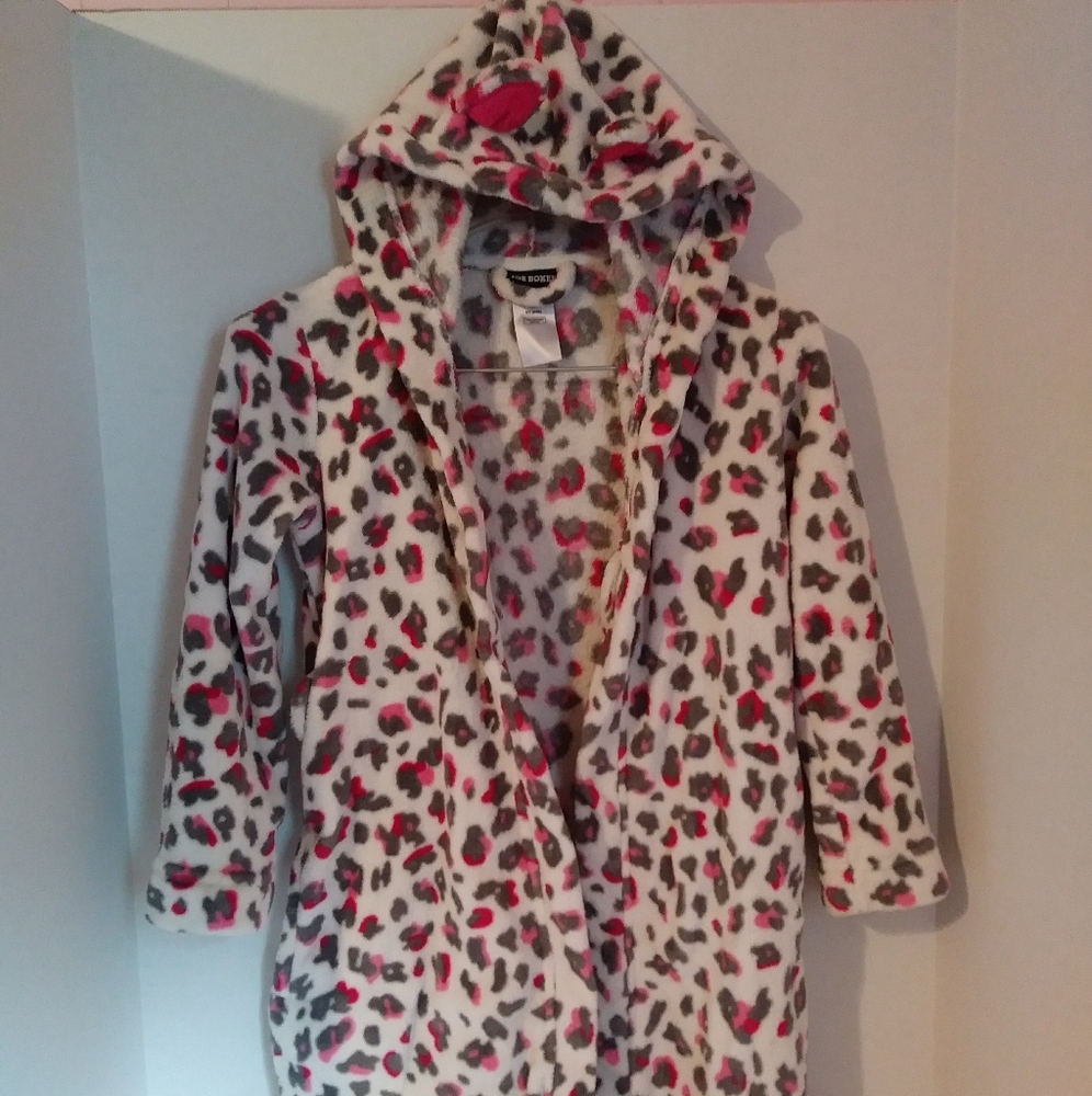 Cheetah Print Robe with Cat Ears Hood - Picture 1 of 5